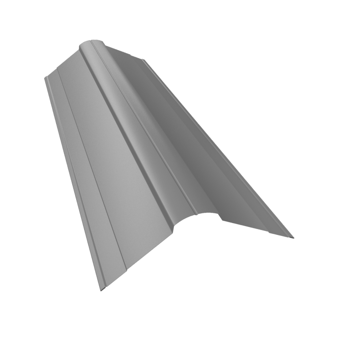 Планка конька фигурного 100x100 0,45 Drap TX RAL 7004 сигнальный серый (2м)