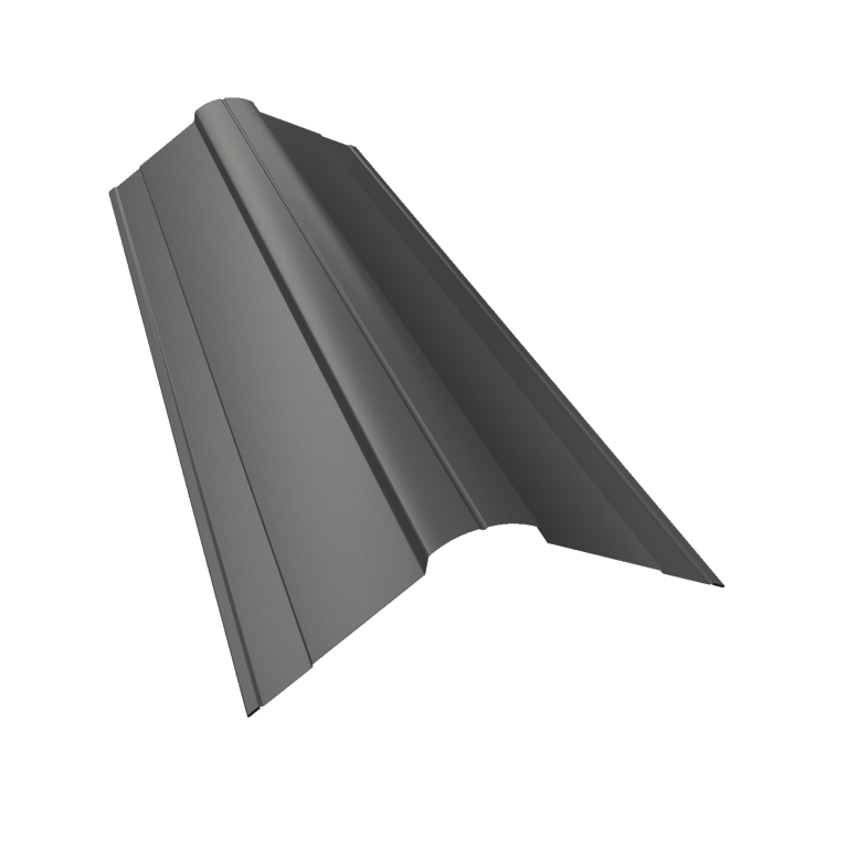 Планка конька фигурного 100x100 0,45 PE с пленкой RAL 7005 мышино-серый (3м)