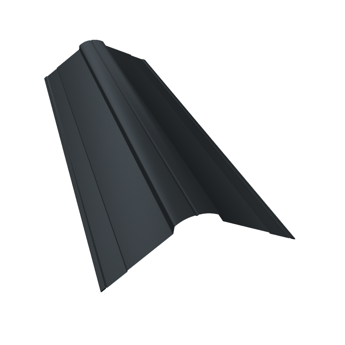 Планка конька фигурного 100x100 0,5 Drap TX RAL 7016 антрацитово-серый (2м)