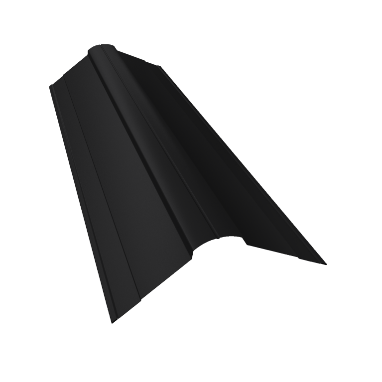 Планка конька фигурного 100x100 0,5 Rooftop Бархат RAL 9005 черный (3м)