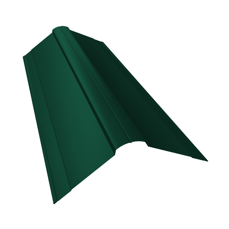 Планка конька фигурного 150x150 0,45 Drap TX RAL 6005 зеленый мох (3м)