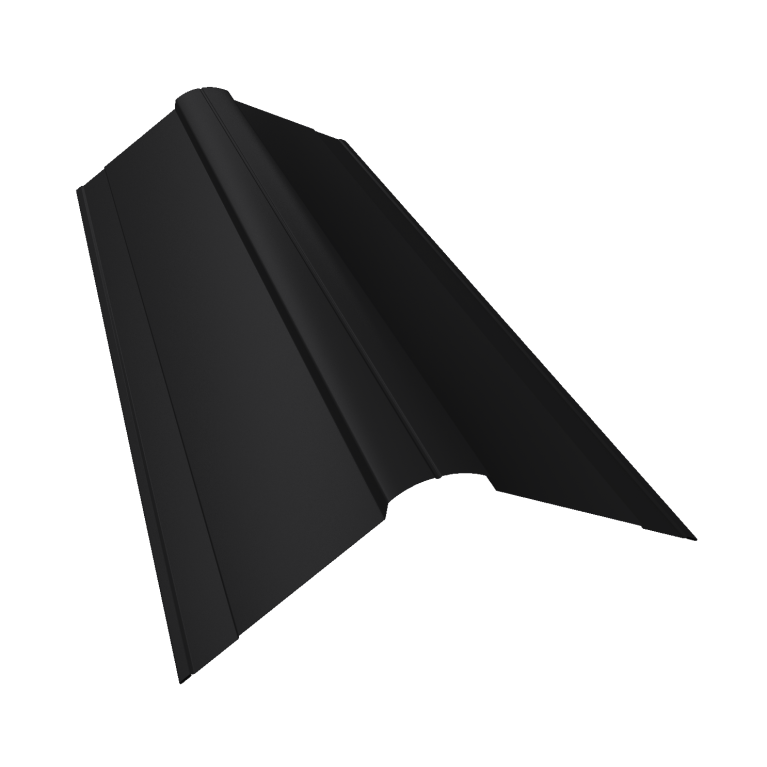 Планка конька фигурного 150x150 0,45 Drap TX RAL 9005 черный (3м)