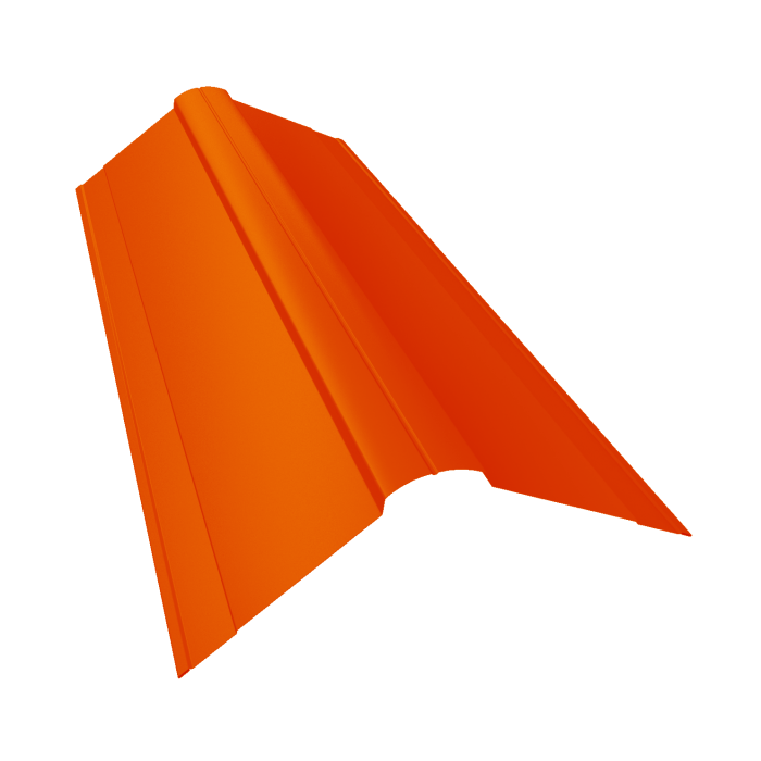 Планка конька фигурного 150x150 0,45 PE с пленкой RAL 2004 оранжевый (2м)