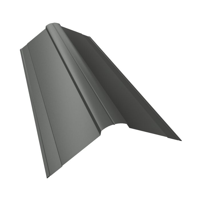 Планка конька фигурного 150x150 0,45 PE с пленкой RAL 7005 мышино-серый (3м)