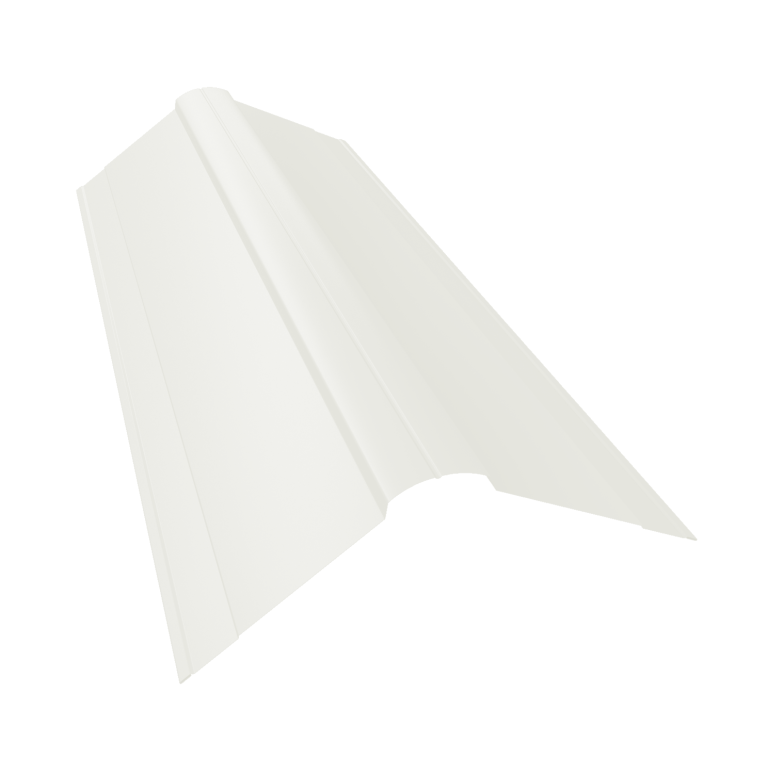 Планка конька фигурного 150x150 0,45 PE с пленкой RAL 9003 сигнальный белый (2м)