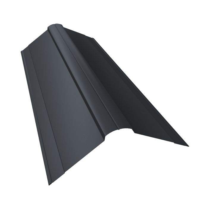 Планка конька фигурного 150x150 0,5 Drap RAL 7024 мокрый асфальт (2м)