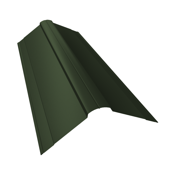 Планка конька фигурного 150x150 0,5 Satin Matt TX RAL 6020 хромовая зелень (2м)