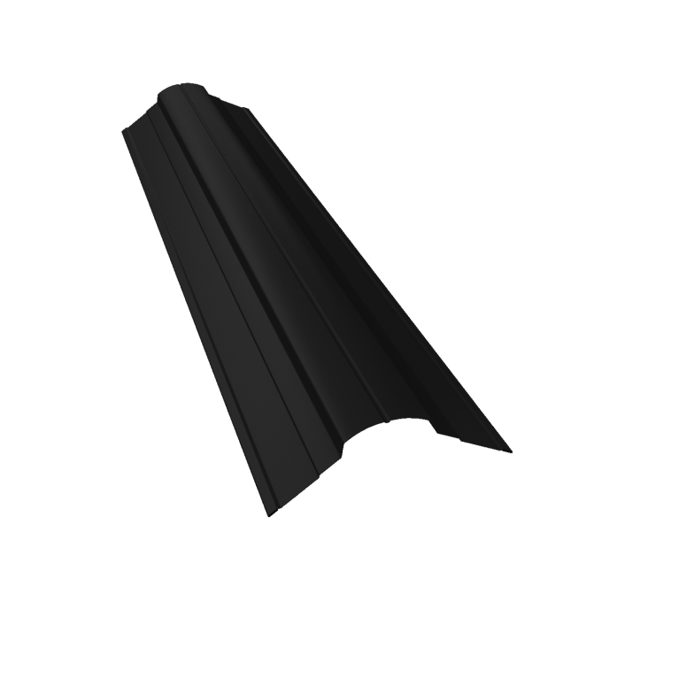 Планка конька фигурного 70x70 0,45 Drap TX RAL 9005 черный (3м)