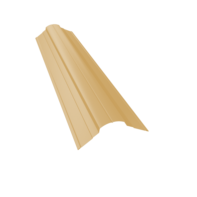 Планка конька фигурного 70x70 0,45 PE с пленкой RAL 1014 слоновая кость (2м)