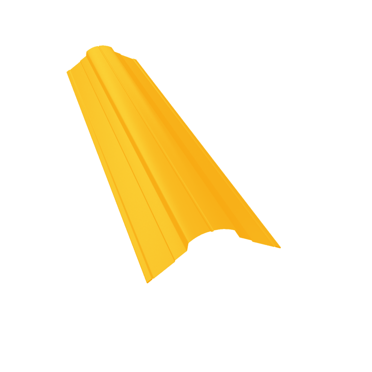 Планка конька фигурного 70x70 0,45 PE с пленкой RAL 1018 цинково-желтый (3м)