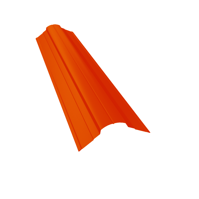 Планка конька фигурного 70x70 0,45 PE с пленкой RAL 2004 оранжевый (2м)