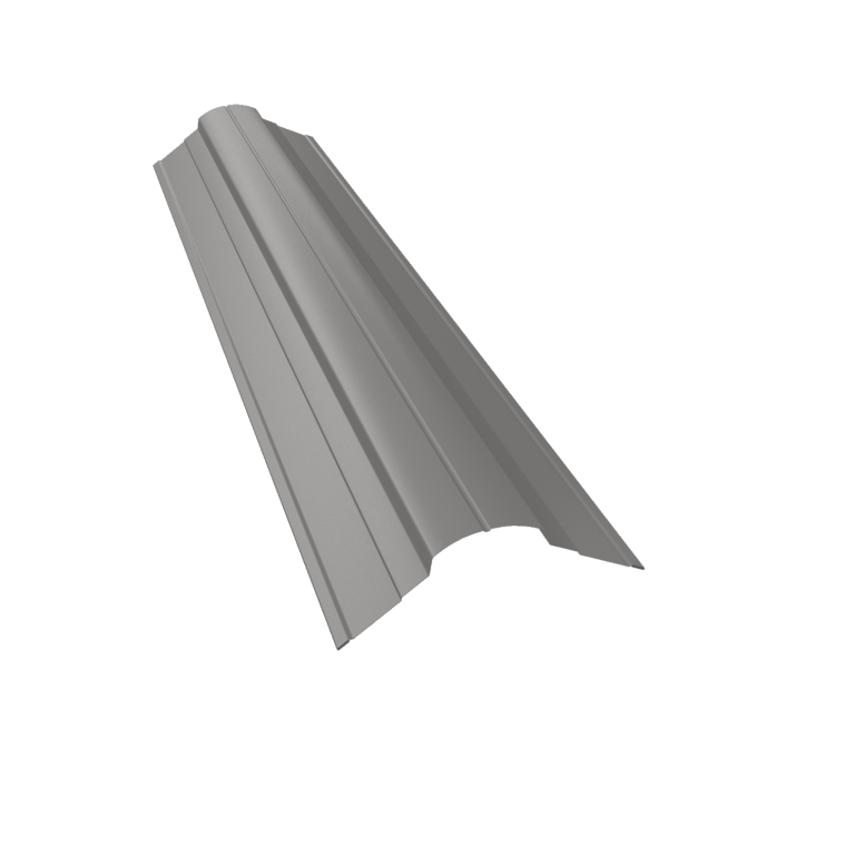 Планка конька фигурного 70x70 0,45 PE с пленкой RAL 9006 бело-алюминиевый (3м)