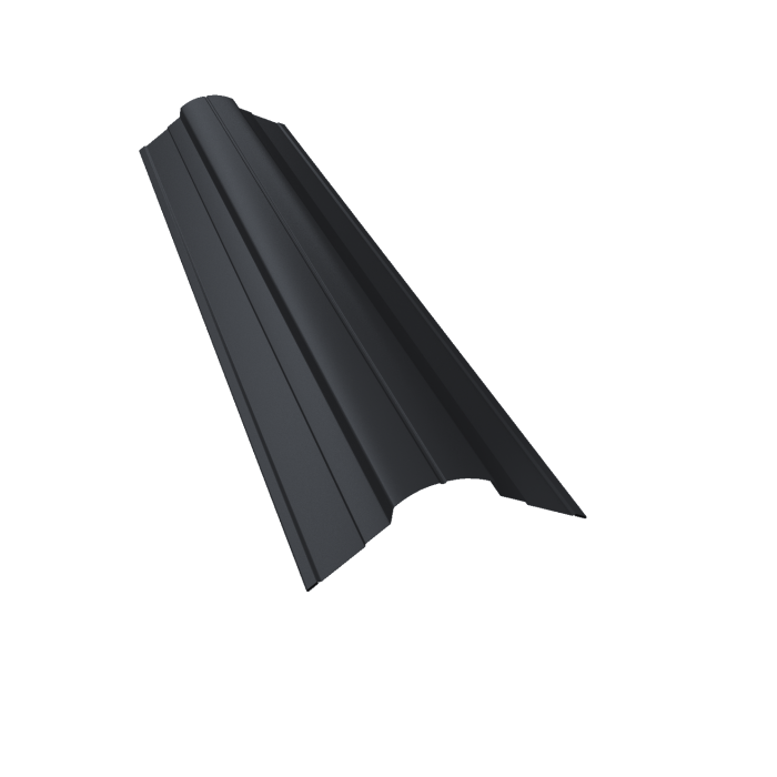 Планка конька фигурного 70x70 0,5 Drap RAL 7024 мокрый асфальт (2м)