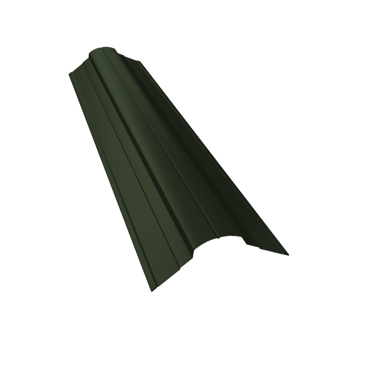 Планка конька фигурного 70x70 0,5 Satin Matt TX RAL 6020 хромовая зелень (3м)