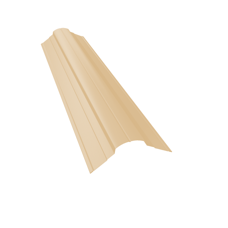 Планка конька фигурного 70x70 0,5 Satin с пленкой RAL 1015 светлая слоновая кость (2м)