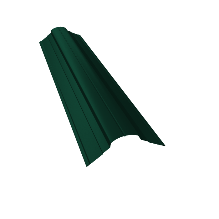 Планка конька фигурного 70x70 0,5 Satin с пленкой RAL 6005 зеленый мох (3м)