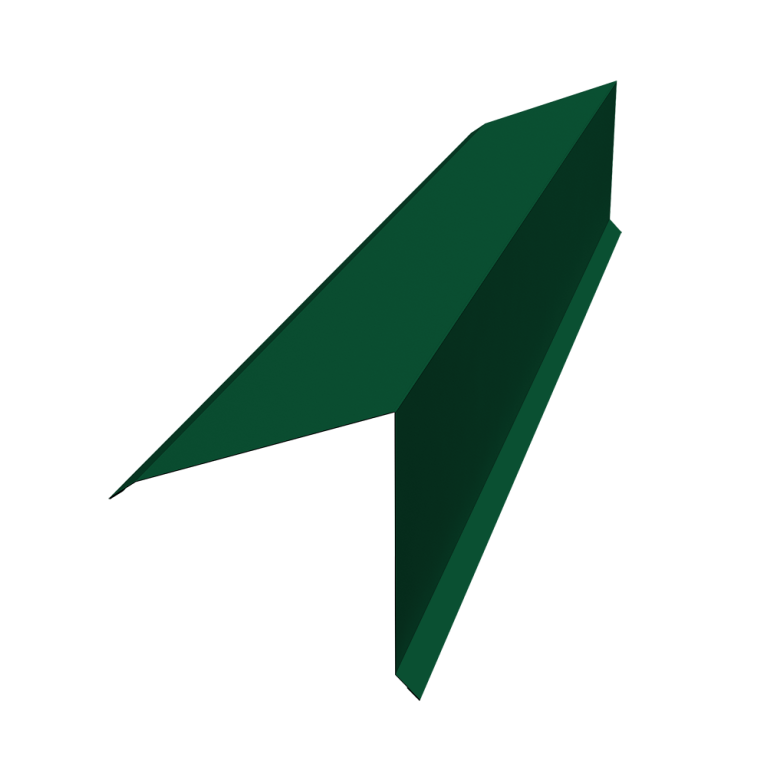 Планка конька односкатной кровли 160x160 0,45 PE-Double с пленкой RAL 6005 зеленый мох (3м)