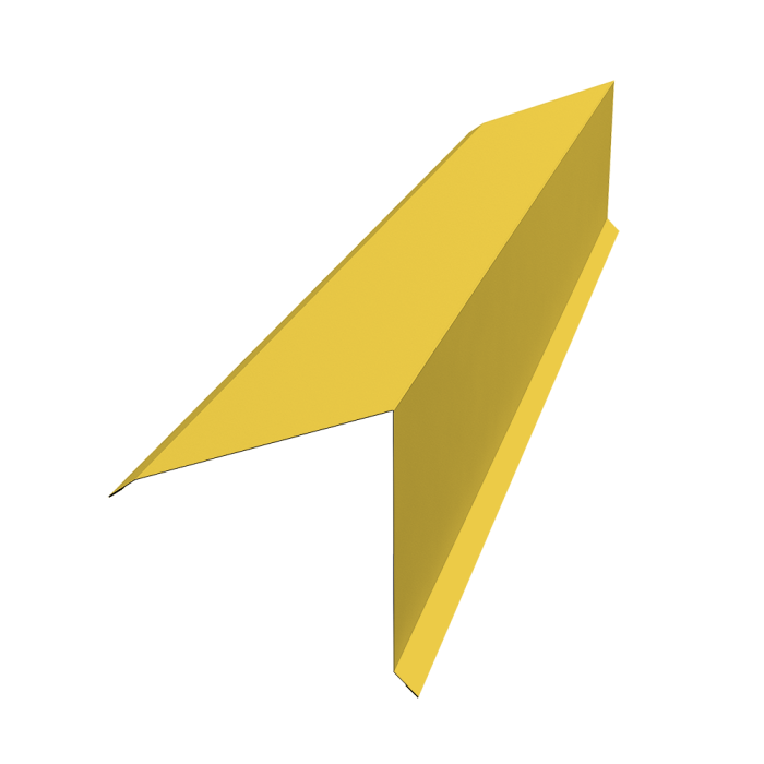 Планка конька односкатной кровли 160x160 0,45 PE с пленкой RAL 1018 цинково-желтый (3м)