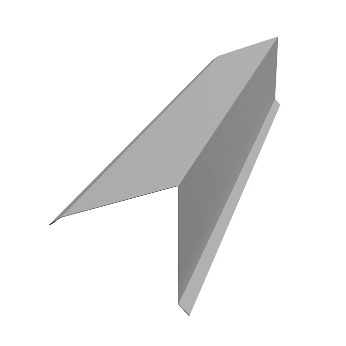 Планка конька односкатной кровли 160x160 0,45 PE с пленкой RAL 9006 бело-алюминиевый (2м)