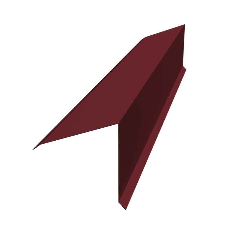 Планка конька односкатной кровли Grand Line 160x160 0,5 Satin Matt RAL 3005 красное вино (3м)