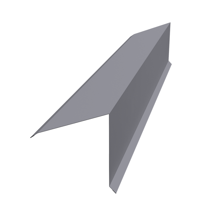 Планка конька односкатной кровли Grand Line 160x160 0,5 Satin с пленкой RAL 7004 сигнальный серый (2м)