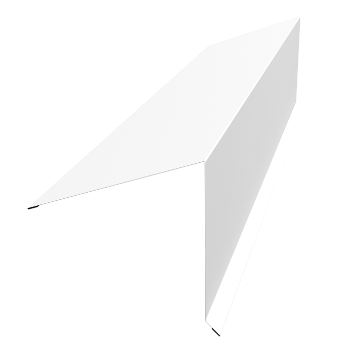 Планка конька односкатной кровли 180x160 0,4 PE с пленкой RAL 9003 сигнальный белый (2м)