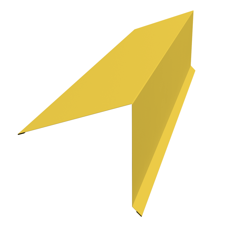 Планка конька односкатной кровли 180x160 0,45 PE с пленкой RAL 1018 цинково-желтый (3м)