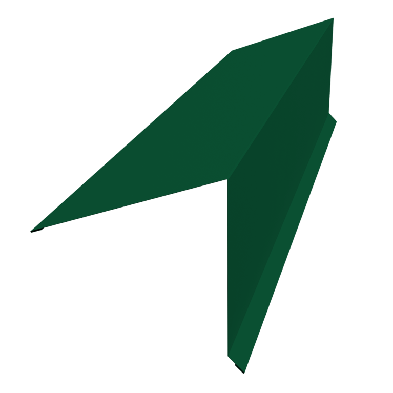 Планка конька односкатной кровли 180x160 0,45 PE с пленкой RAL 6005 зеленый мох (3м)