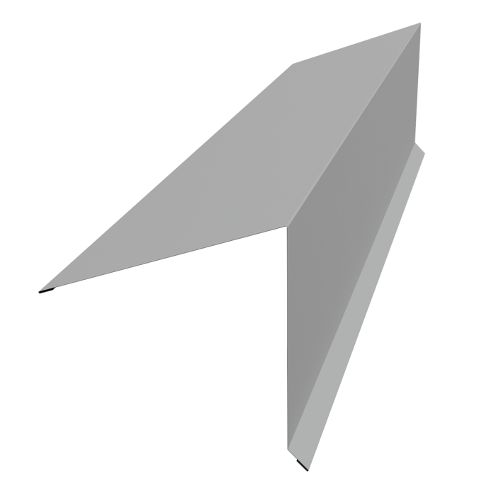 Планка конька односкатной кровли 180x160 0,45 PE с пленкой RAL 9006 бело-алюминиевый (3м)