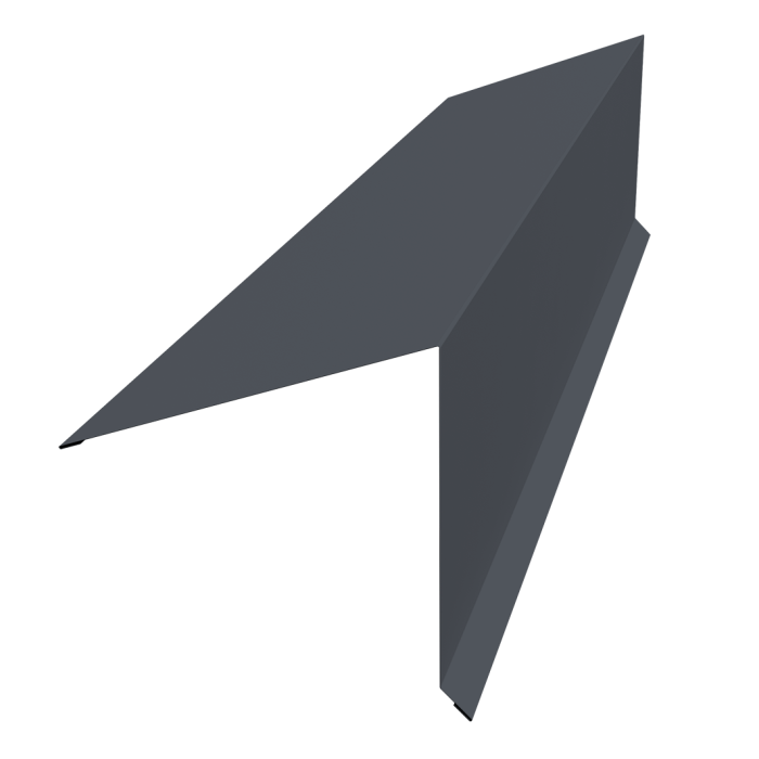 Планка конька односкатной кровли Grand Line 180x160 0,5 Drap TX RAL 7024 мокрый асфальт (3м)