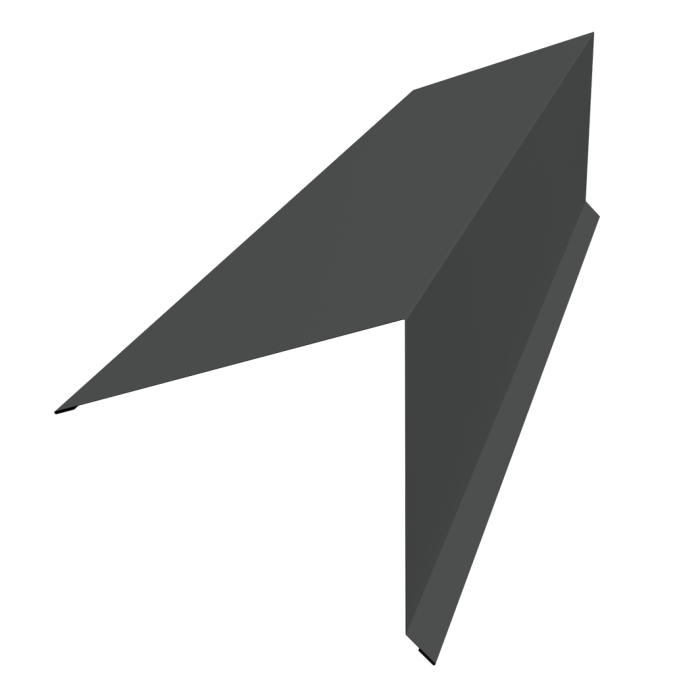 Планка конька односкатной кровли Grand Line 180x160 0,5 Satin с пленкой RAL 7016 антрацитово-серый (2м)