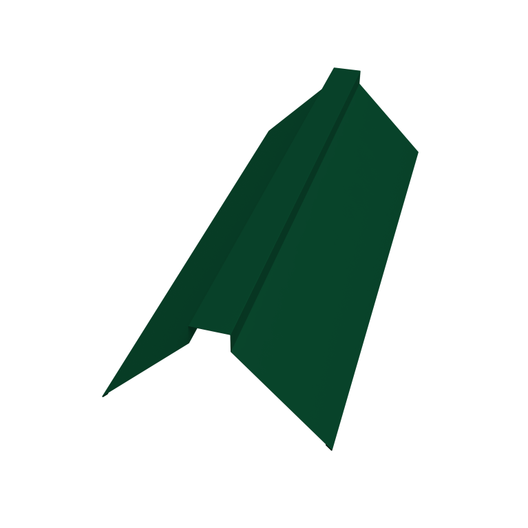 Планка конька плоского 115х30х115 0,45 PE-Double с пленкой RAL 6005 зеленый мох (2м)