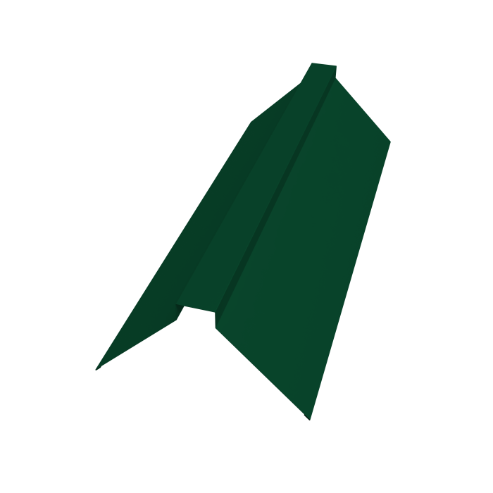 Планка конька плоского 115х30х115 0,45 PE-Double с пленкой RAL 6005 зеленый мох (3м)