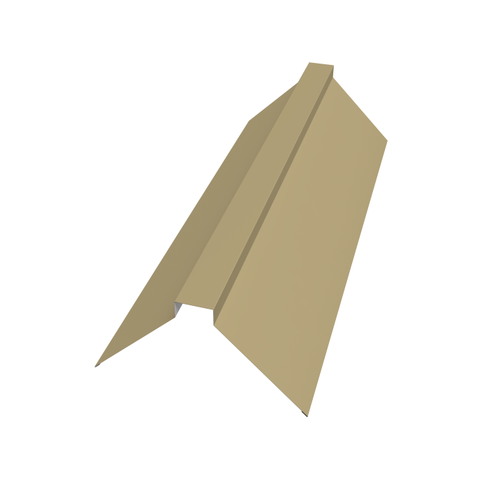 Планка конька плоского 115х30х115 0,45 PE с пленкой RAL 1014 слоновая кость (2м)