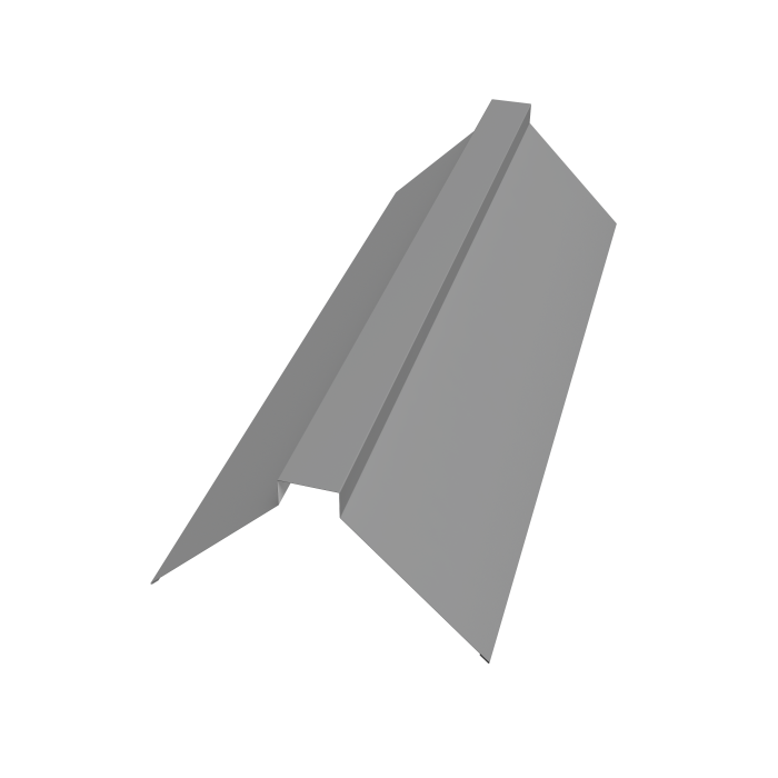 Планка конька плоского 115х30х115 0,45 PE с пленкой RAL 9006 бело-алюминиевый (2м)