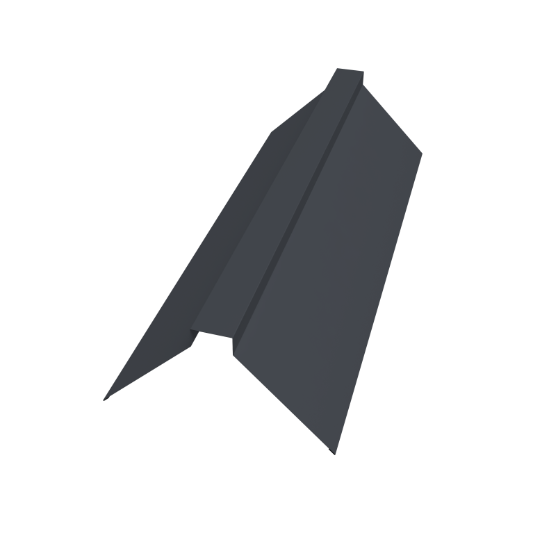 Планка конька плоского 115х30х115 0,5 Atlas X с пленкой RAL 7024 мокрый асфальт (3м)