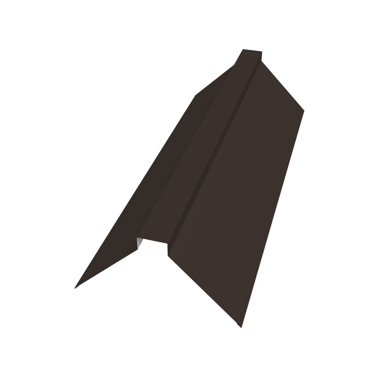 Планка конька плоского 115х30х115 0,5 Drap TX RR 32 темно-коричневый (3м)