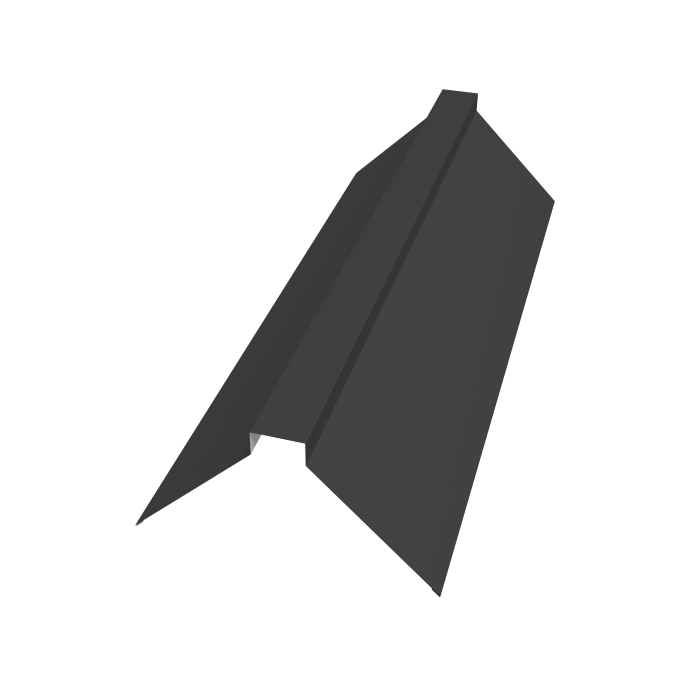 Планка конька плоского 115х30х115 0,5 GreenCoat Pural BT, matt RR2H3 (RAL 7016 антрацитово-серый) (2м)