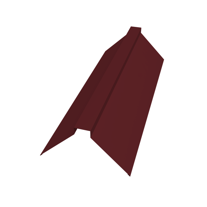 Планка конька плоского 115х30х115 0,5 PE с пленкой RAL 3005 красное вино (3м)