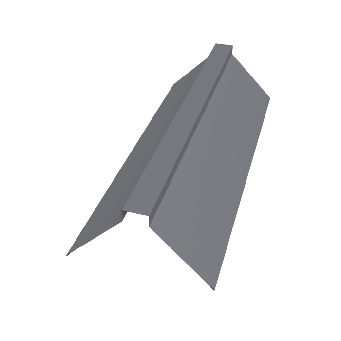 Планка конька плоского 115х30х115 0,5 PE с пленкой RAL 7004 сигнальный серый (2м)