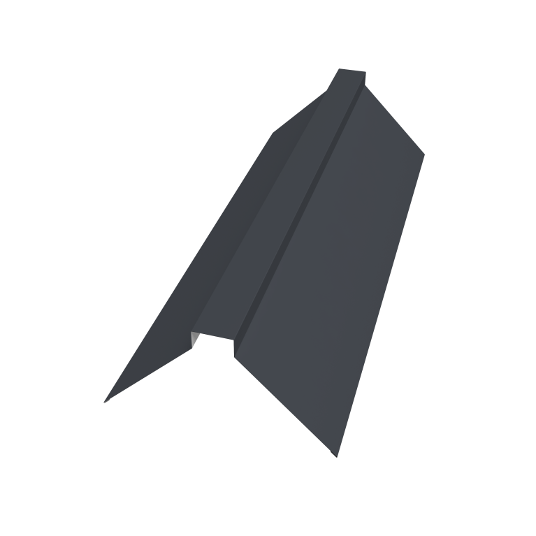 Планка конька плоского 115х30х115 0,5 Satin Matt RAL 7024 мокрый асфальт (3м)