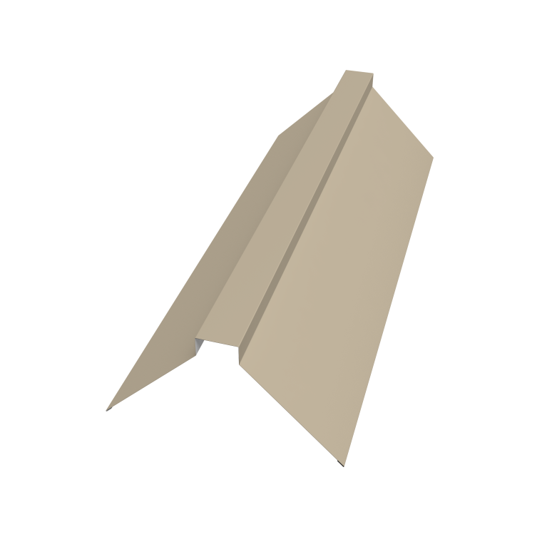 Планка конька плоского 115х30х115 0,5 Satin с пленкой RAL 1015 светлая слоновая кость (3м)