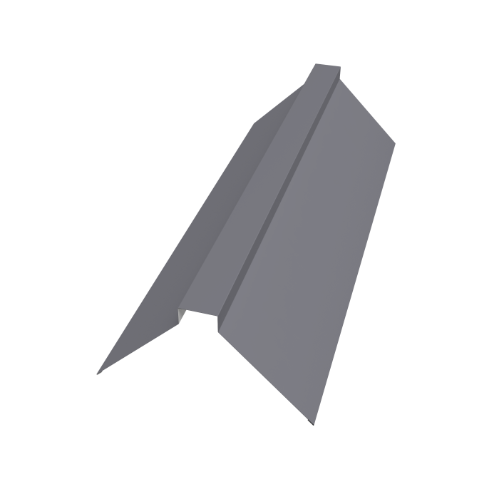 Планка конька плоского 115х30х115 0,5 Satin с пленкой RAL 7004 сигнальный серый (3м)