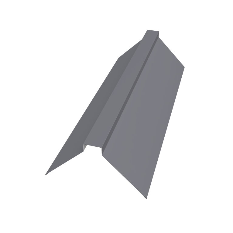 Планка конька плоского 115х30х115 0,5 Satin с пленкой RAL 7004 сигнальный серый (3м)