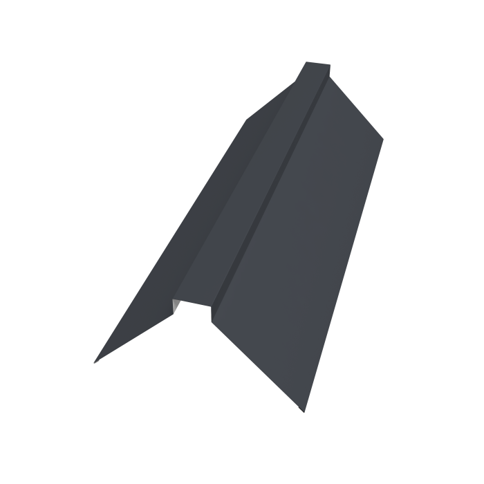 Планка конька плоского 115х30х115 0,5 Satin с пленкой RAL 7024 мокрый асфальт (2м)