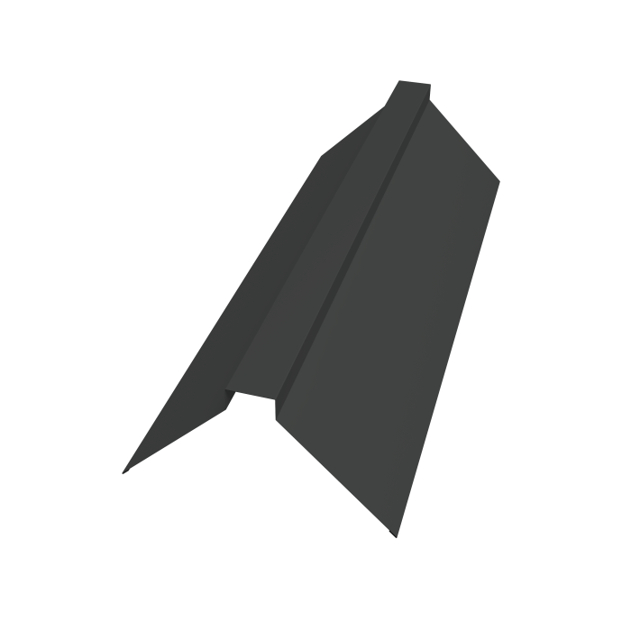 Планка конька плоского 115х30х115 0,5 Velur X RAL 7016 антрацитово-серый (2м)