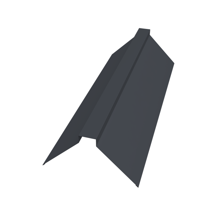 Планка конька плоского 115х30х115 0,5 Velur X RAL 7024 мокрый асфальт (3м)