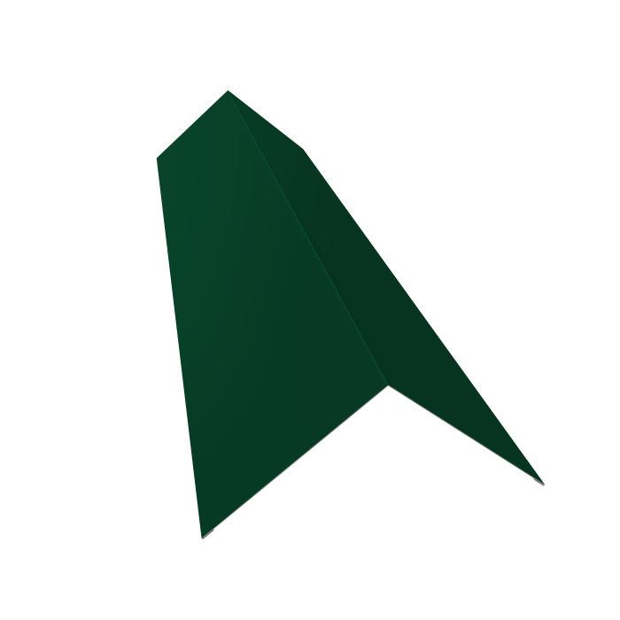 Планка конька плоского 145х145 0,45 PE с пленкой RAL 6005 зеленый мох (2м)