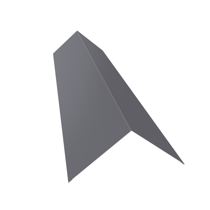 Планка конька плоского 145х145 0,45 PE с пленкой RAL 7004 сигнальный серый (3м)