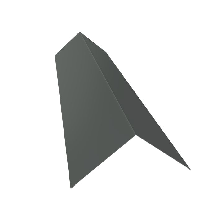 Планка конька плоского 145х145 0,45 PE с пленкой RAL 7005 мышино-серый (3м)